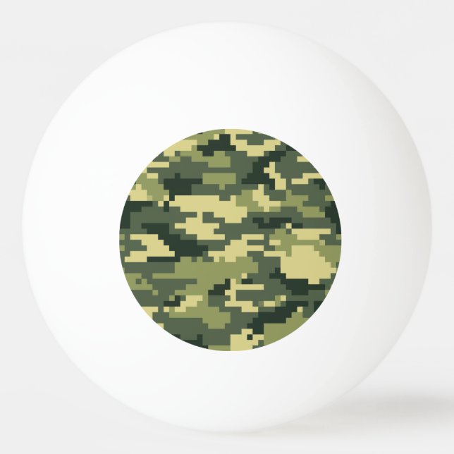 Balle De Ping Pong Camouflage numérique en bois à 8 bits / Camo (Devant)