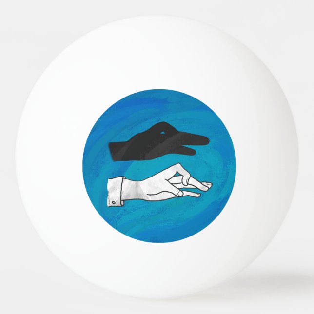 Balle De Ping Pong Canard noir sur bleu (Dos)