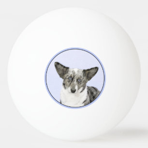 Balle De Ping Pong Cardigan Welsh Corgi Peinture - Art Chien original