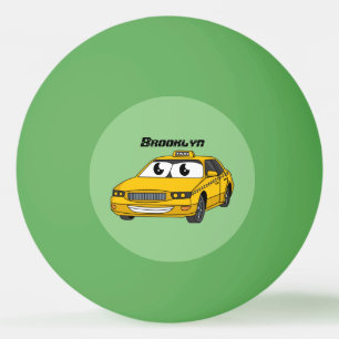 Balle De Ping Pong Caricature amusante de taxi jaune mignon