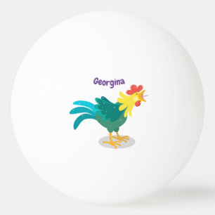 Balle De Ping Pong Caricature amusante du coq à rames