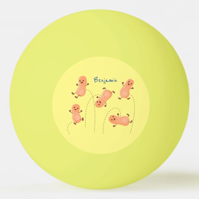 Balle De Ping Pong Caricature de cacahuètes joyeux sautillant (Devant)