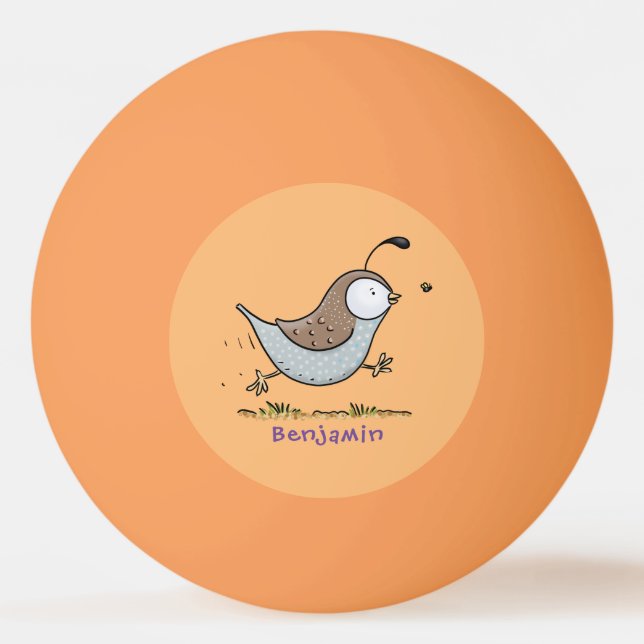 Balle De Ping Pong Caricature de caille californienne joli (Devant)