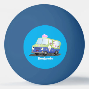 Balle De Ping Pong Caricature de camion de glace joli