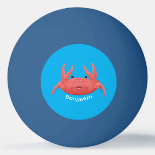Balle De Ping Pong Caricature de crabe rouge cuite