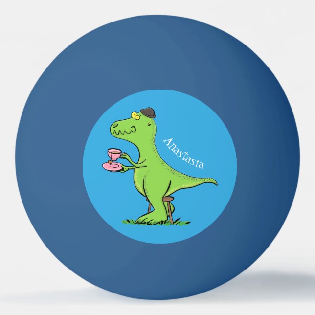 Balle De Ping Pong Caricature de dinosaure vert t rex (Devant)