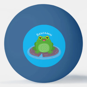 Balle De Ping Pong Caricature de grenouille verte mignonne