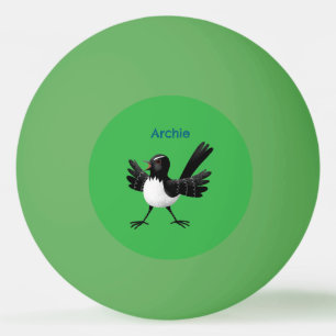 Balle De Ping Pong Caricature de Willie Wagtail australienne personna