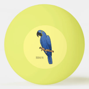 Balle De Ping Pong Caricature d'oiseau macaw Hyacinth