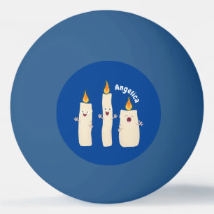 Balle De Ping Pong Caricature en trois chandelles mignonnes
