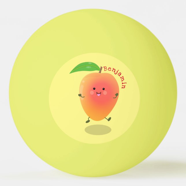 Balle De Ping Pong Caricature jaune mangue mignonne (Devant)