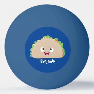 Balle De Ping Pong Caricature joli sourire taco dessin animé