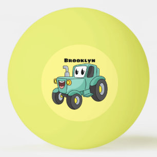 Balle De Ping Pong Caricature joli tracteur vert joyeux