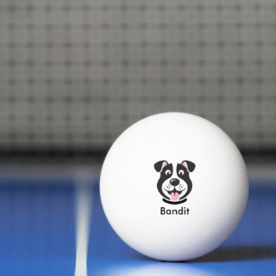 Balle De Ping Pong Caricature personnalisée visage de chien