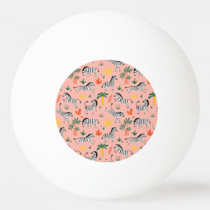 Balle De Ping Pong Caricature Zebras Funny Motif sans couture