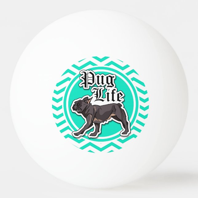 Balle De Ping Pong Carlin drôle ; Aqua Chevron (Devant)