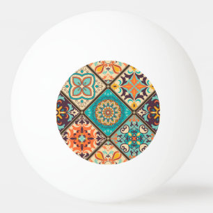 Balle De Ping Pong Carrelage en patchwork coloré : Motifs islamiques.