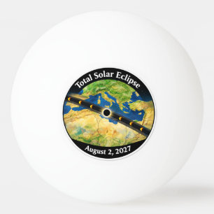 Balle De Ping Pong Carte de l'éclipse solaire totale 2027