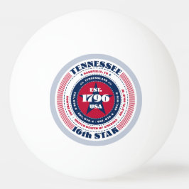 Balle De Ping Pong Cercle du Tennessee rouge, blanc et bleu
