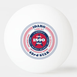 Balle De Ping Pong Cercle Idaho rouge, blanc et bleu