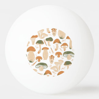 Balle De Ping Pong Champignons comestibles Linocut Motif Vintage