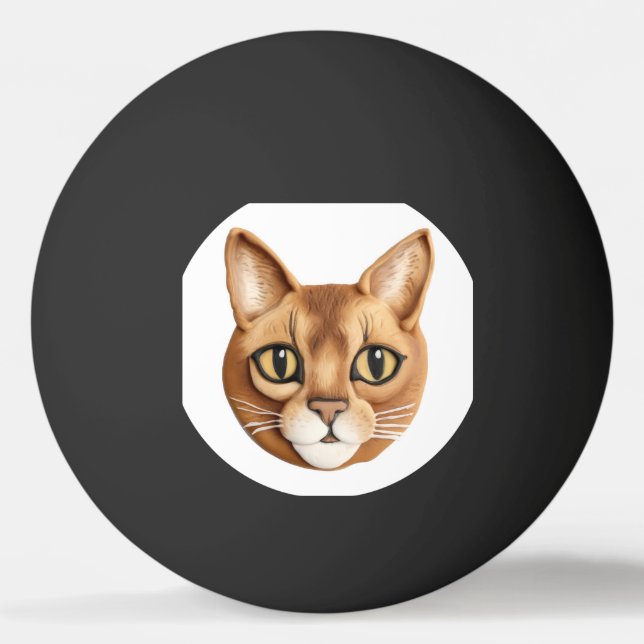 Balle De Ping Pong Chat abyssinien 3D inspiré (Devant)