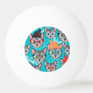 Balle De Ping Pong Chat dans le casquette