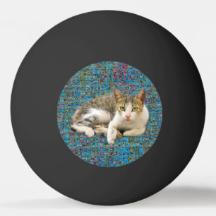Balle De Ping Pong Chat mignon sur arrière - plan abstrait