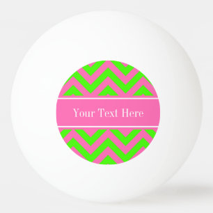 Balle De Ping Pong Chaud rose #2 Lime Green LG Chevron Nom Monogramme
