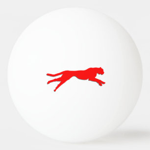 Balle De Ping Pong Cheetah d'art graphique rouge