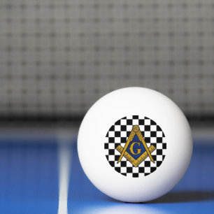 Balle De Ping Pong Chèques maçonniques Freemasons Carré et Compass
