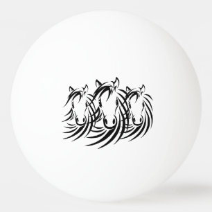 Balle De Ping Pong Cheval noir