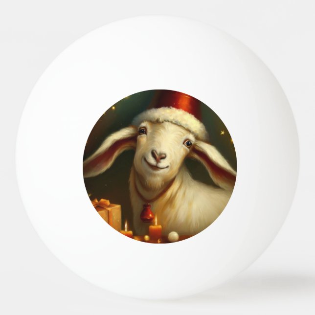 Balle De Ping Pong Chèvre de Noël (3) (Devant)