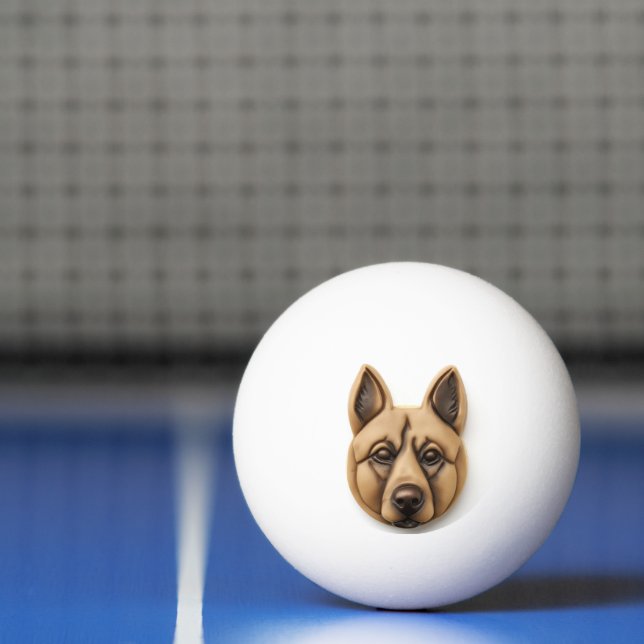 Balle De Ping Pong Chien belge Malinoi 3D inspiré (Filet)