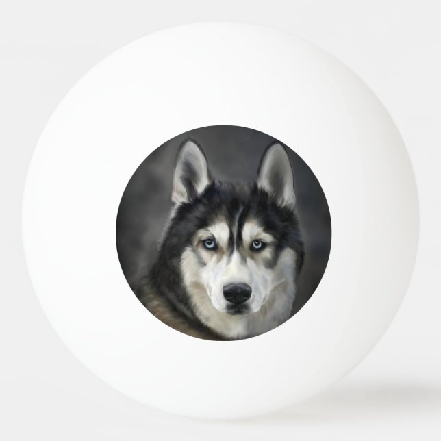 Balle De Ping Pong Chien Husky Gros Chien Animal Animateur Animé (Devant)