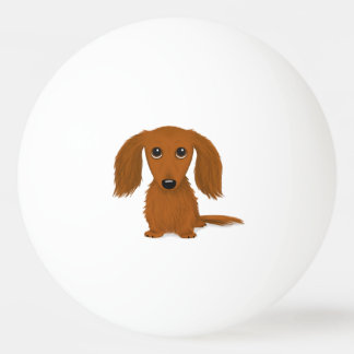 Balle De Ping Pong Chien mignon rouge aux cheveux longs de bande