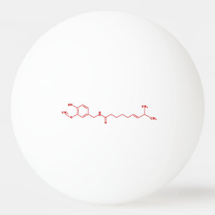 Balle De Ping Pong Chili Capsaicin Formule chimique moléculaire