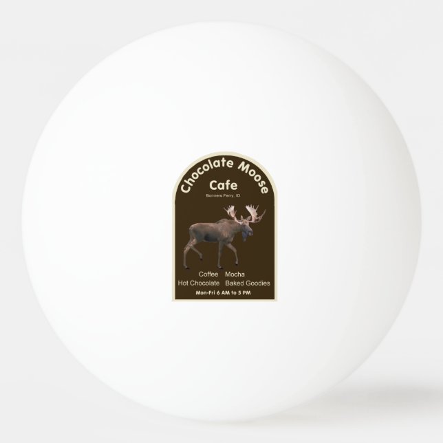 Balle De Ping Pong Chocolat Moose Café (Devant)