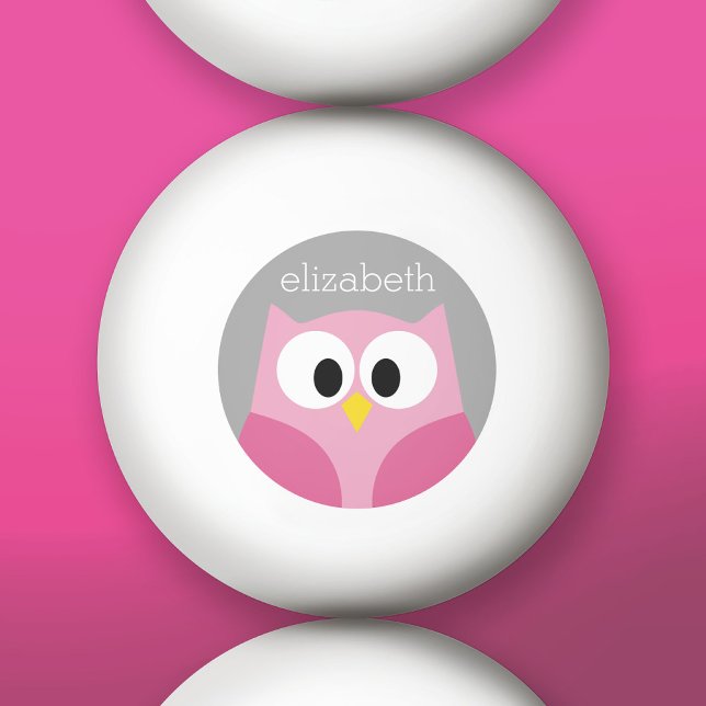 Balle De Ping Pong Chouette de dessin mignonne - Nom personnalisé ros (Custom Ping Pong Balls)