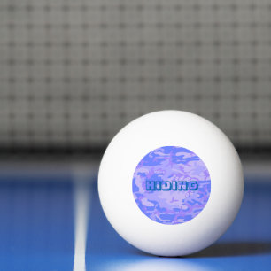 Balle De Ping Pong Citation amusante Camouflage Pastel Blue Motif