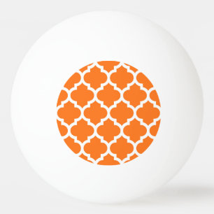 Balle De Ping Pong Citrouille Orange What Marocain Quatrefoil Motif #