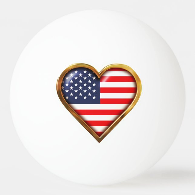 Balle De Ping Pong Coeur américain (Devant)