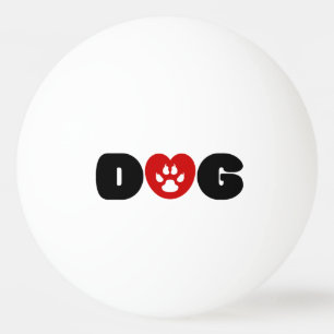 Balle De Ping Pong Coeur d'amour de chien
