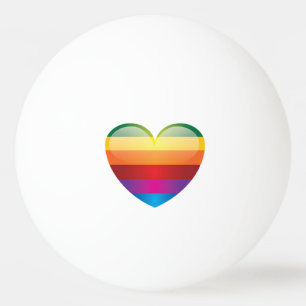 Balle De Ping Pong Coeur d'arc-en-ciel