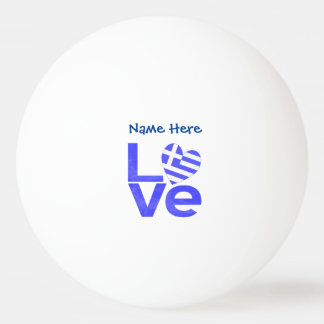 Balle De Ping Pong Cœur drapeau Grèce bleu LOVE personnalisé 