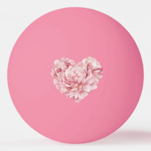 Balle De Ping Pong Cœur Fleur Rose Tendre