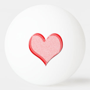 Balle De Ping Pong Coeur rouge de Valentine sur la boule de ping-pong