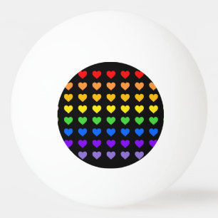 Balle De Ping Pong Coeurs arc-en-ciel