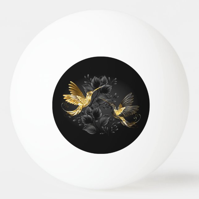 Balle De Ping Pong Colibri noir et or (Devant)
