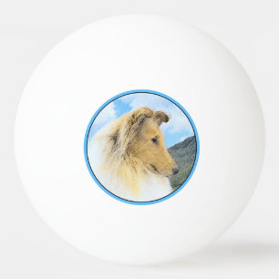 Balle De Ping Pong Collie en Montagne (Rough) Peinture - Chien Art